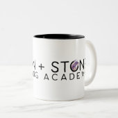 The Moon + Stone Healing AcademyのロゴTシャツ ツートーンマグカップ (正面右)