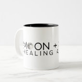 The Moon + Stone Healing AcademyのロゴTシャツ ツートーンマグカップ (正面左)