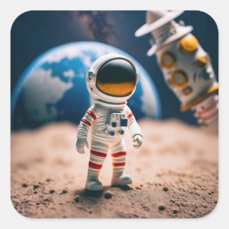 the moon walk sticker スクエアシール