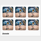 the moon walk sticker スクエアシール (シート)