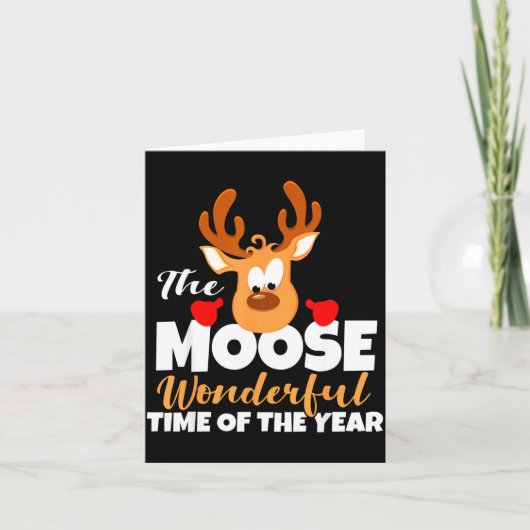 The Moose Wonderful Time Of The Year Funny Christm カード (正面)