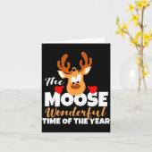 The Moose Wonderful Time Of The Year Funny Christm カード (黄色い花)
