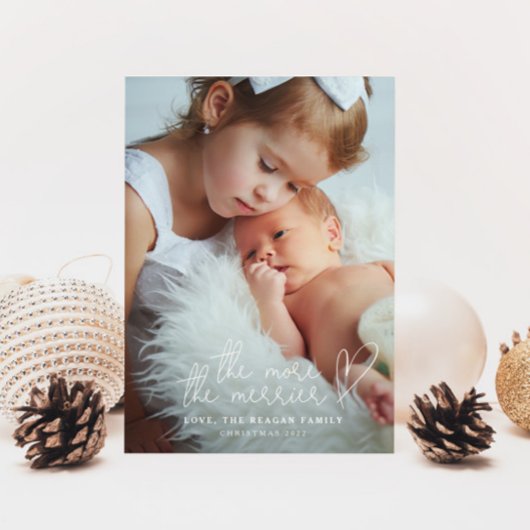 The More The Merrier Christmas Birth Announcement 案内状
