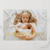 The More The Merrier Holiday Baby Announcement 箔招待状 (正面)