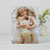 The More The Merrier Holiday Birth Announcement 箔招待状 (立ち正面)