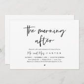 The Morning After，のブランチ結婚をポスト 招待状 (正面/裏面)
