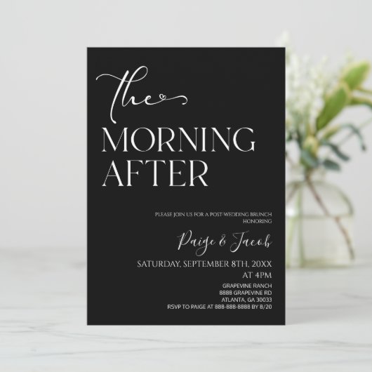 The Morning After Minimalist Post Wedding Brunch 招待状 (スタンド正面)