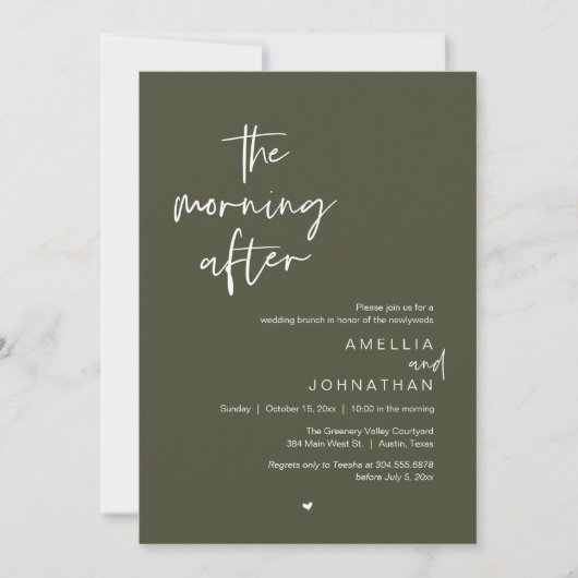 The morning after, Modern Post Wedding Brunch 招待状 (正面)