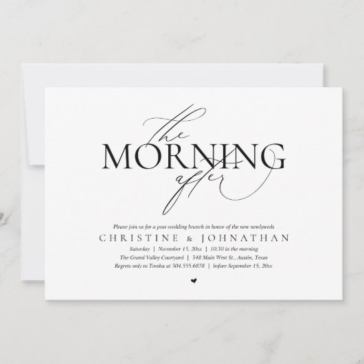 The Morning After, Post Wedding Brunch Elopement 招待状 (正面)