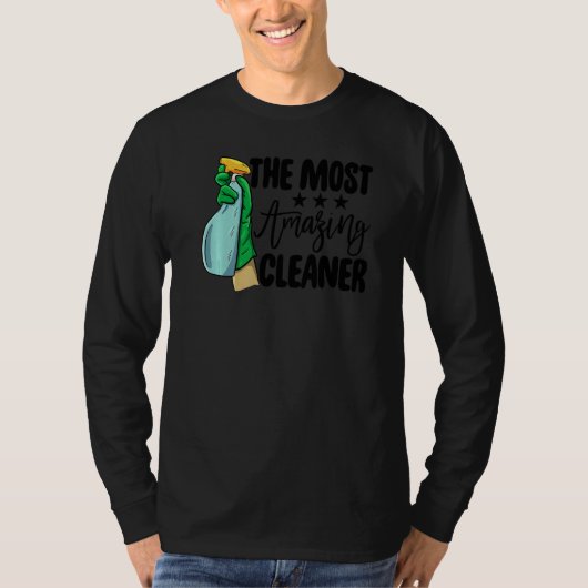 The Most Amazing Cleaner  Women Cleaning Team Tシャツ (正面)