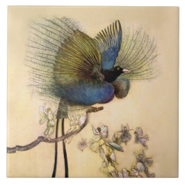 “The Most Beautiful Bird” by Warwick Goble タイル