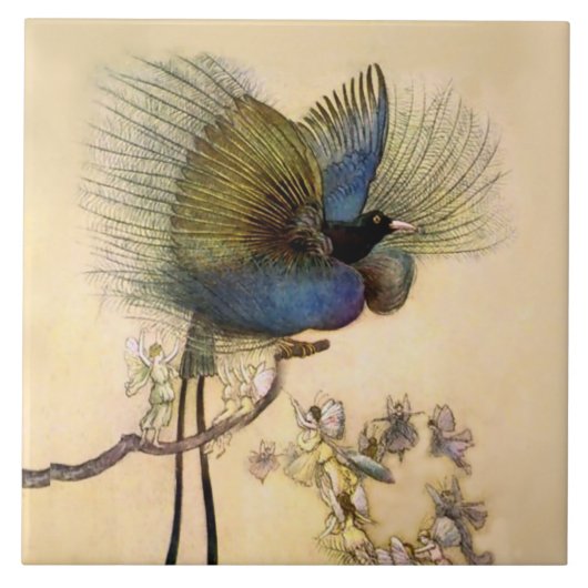 “The Most Beautiful Bird” by Warwick Goble タイル (正面)
