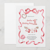 THE MOST CUTE PINK BIRTHDAY PARTY 招待状 (正面/裏面)