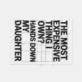 The Most Expensive Thing I Own_ Hands Down My Daug フリースブランケット (正面(横))