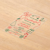 The Most Onederful Time Of The Year 1st Birthday アクリル招待状 (レイダウン)