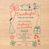 The Most Onederful Time Of The Year 1st Birthday アクリル招待状 (正面)