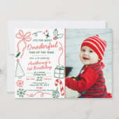 The Most Onederful Time Of The Year 1st Birthday 招待状 (正面)