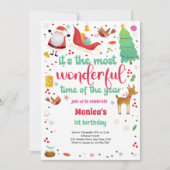 The most wonderful christmas birthday invitation 招待状 (正面)