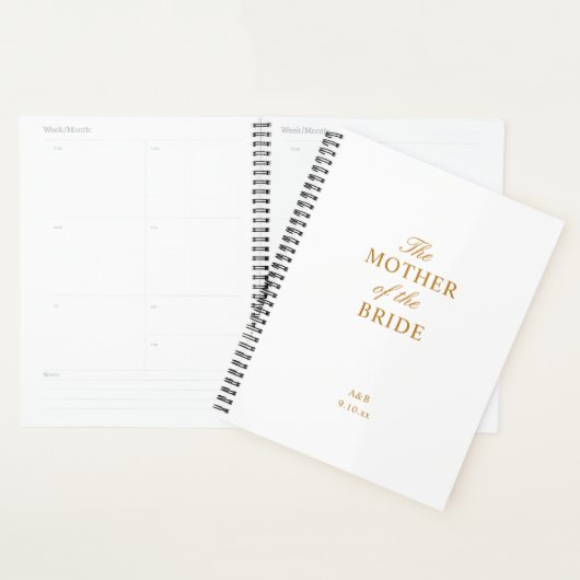 The Mother of the Bride Gold White Planner プランナー手帳 (ディスプレー)