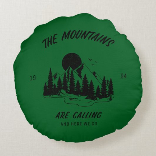 The mountains are calling and here we go  ラウンドクッション (裏面)