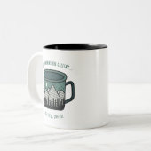 The Mountains are Calling But First Coffee Mug ツートーンマグカップ (正面左)