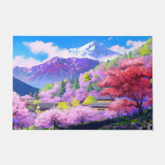 The mountains of japan ドアマット