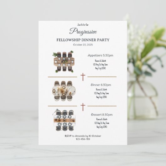 The Moving Feast Progressive Dinner Invitation 招待状 (スタンド正面)