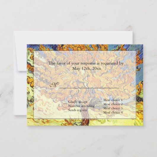 The Mulberry Tree summer、秋RSVP 結婚's 出欠カード (正面)