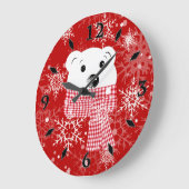 The muzzle of a polar bear, Christmas   ラージ壁時計 (傾斜)