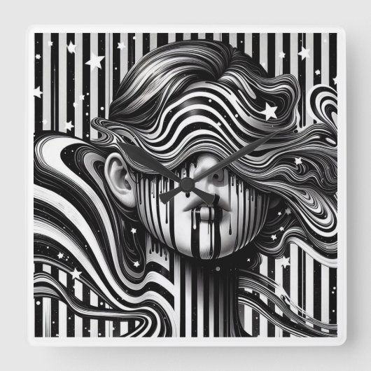 The mystery girl clock スクエア壁時計 (正面)