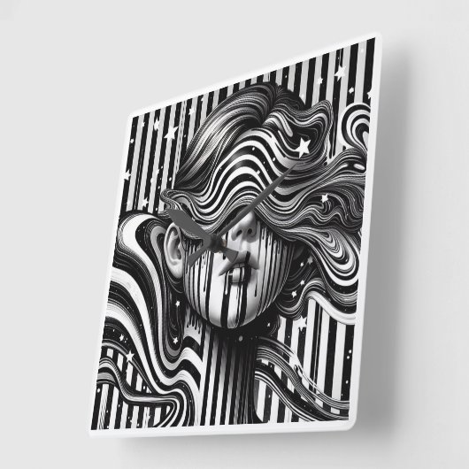 The mystery girl clock スクエア壁時計 (傾斜)