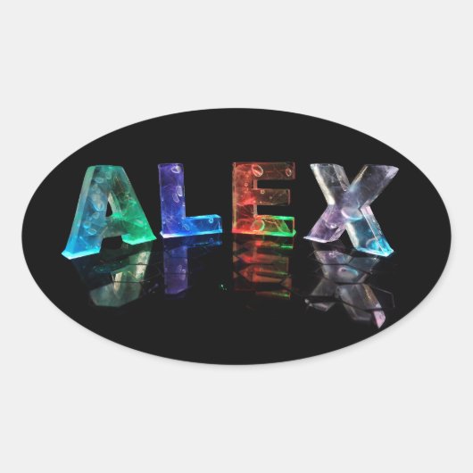 The Name Alex in Lights 楕円形シール (正面)