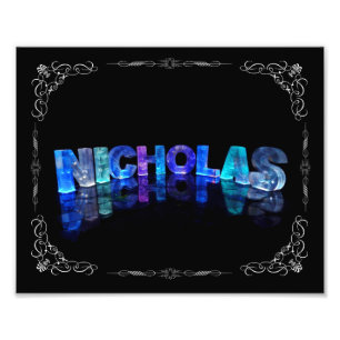 The Name Nicholas - Name in Lights (Photograph) フォトプリント
