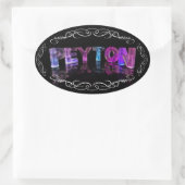 The Name Peyton - Name in Lights (Photograph) 楕円形シール (バッグ)