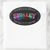 The Name Shirley - Name in Lights (Photograph) 楕円形シール (バッグ)