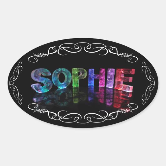 The Name Sophie - Name in Lights (Photograph) 楕円形シール (正面)