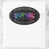 The Name Sophie - Name in Lights (Photograph) 楕円形シール (バッグ)