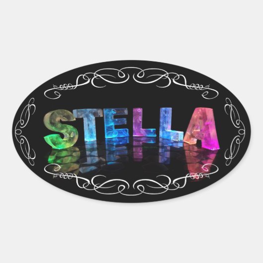 The Name Stella - Name in Lights (Photograph) 楕円形シール (正面)