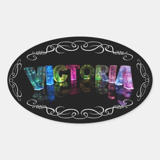 The Name Victoria - Name in Lights (Photograph) 楕円形シール (正面)