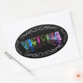 The Name Victoria - Name in Lights (Photograph) 楕円形シール (封筒)