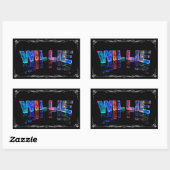 The Name Willie - Name in Lights (Photograph) 長方形シール (シート)