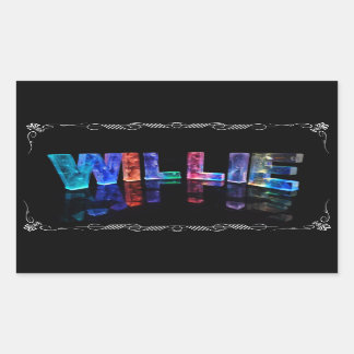 The Name Willie - Name in Lights (Photograph) 長方形シール