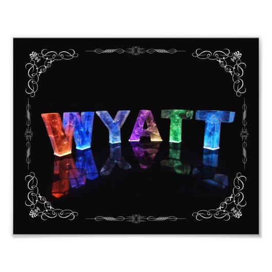 The Name Wyatt - Name in Lights (Photograph) フォトプリント (正面)