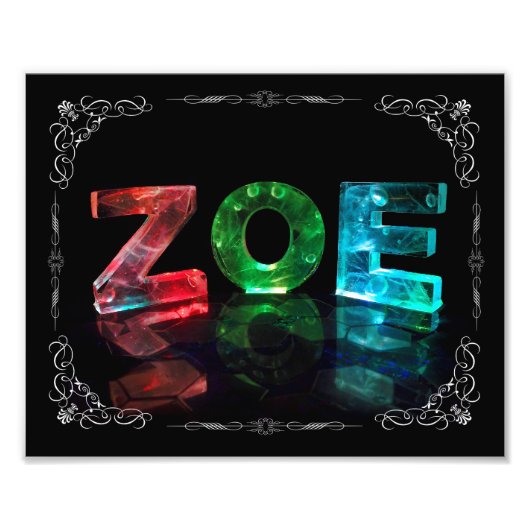 The Name Zoe - Name in Lights (Photograph) フォトプリント (正面)