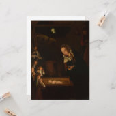 The Nativity at Night (Birth of Jesus, Christmas) カード (正面/裏面インサイチュ)