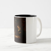 The Nativity at Night (Birth of Jesus, Christmas) ツートーンマグカップ (正面右)