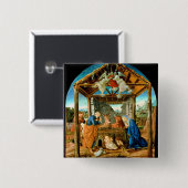 The Nativity, famous painting by Sandro Botticelli 缶バッジ (正面&裏面)