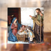 THE NATIVITY: MARY, JOSEPH, JESUS AND SHEPHERD BOY ウィンドウサイン (シート2)