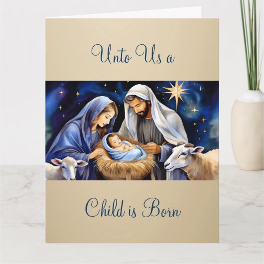 The Nativity of Baby Jesus Christmas Greetings カード (正面)
