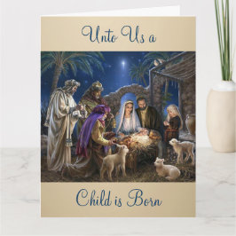 The Nativity of Baby Jesus Christmas Greetings カード